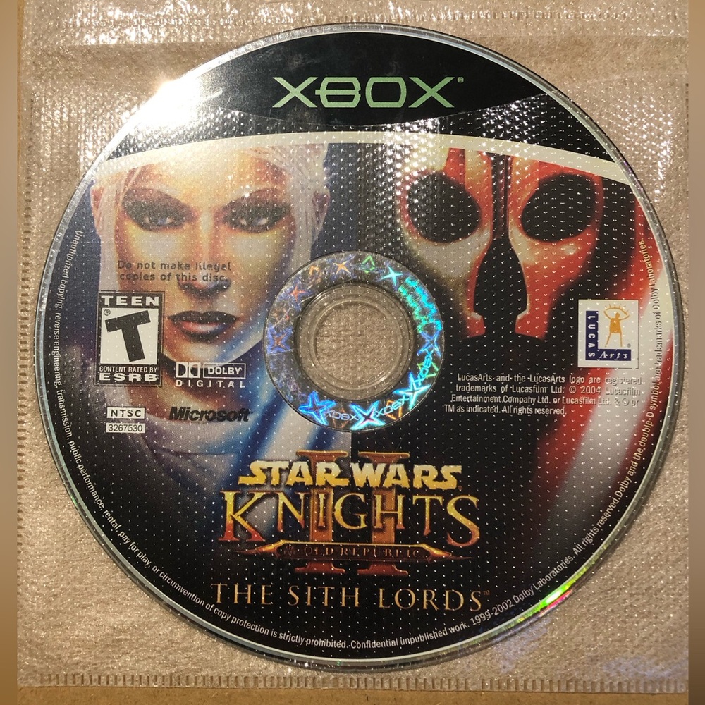 3/$40 Star Wars Knights of the Old Republic II: The Sith Lords - Xbox Disc only